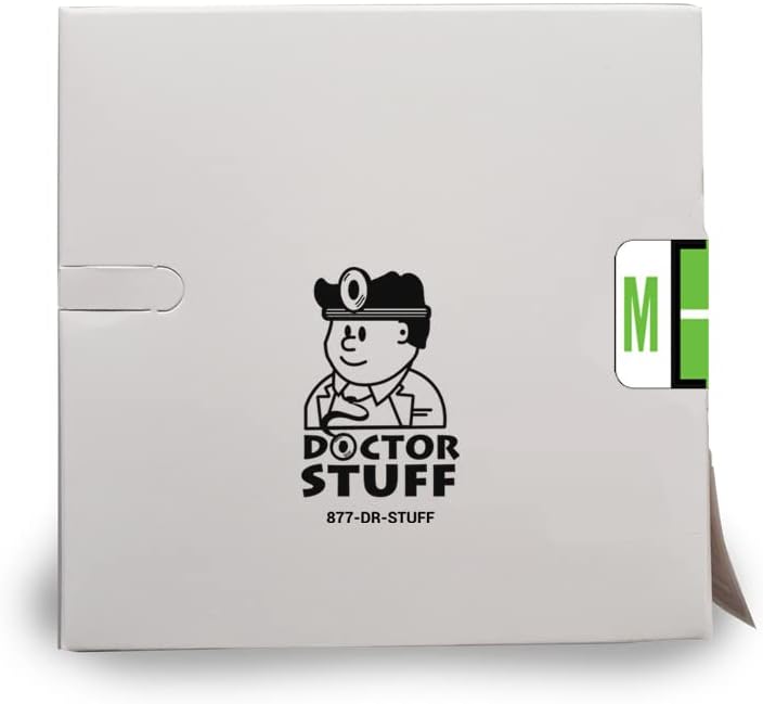 Doctor Stuff - File Folder Labels, Alphabet Letter M, Compatible with Smead BCCR/BCCS - TPAM Series Alpha Stickers Fluorescent Green, 1" x 1-1/4", 500/Roll