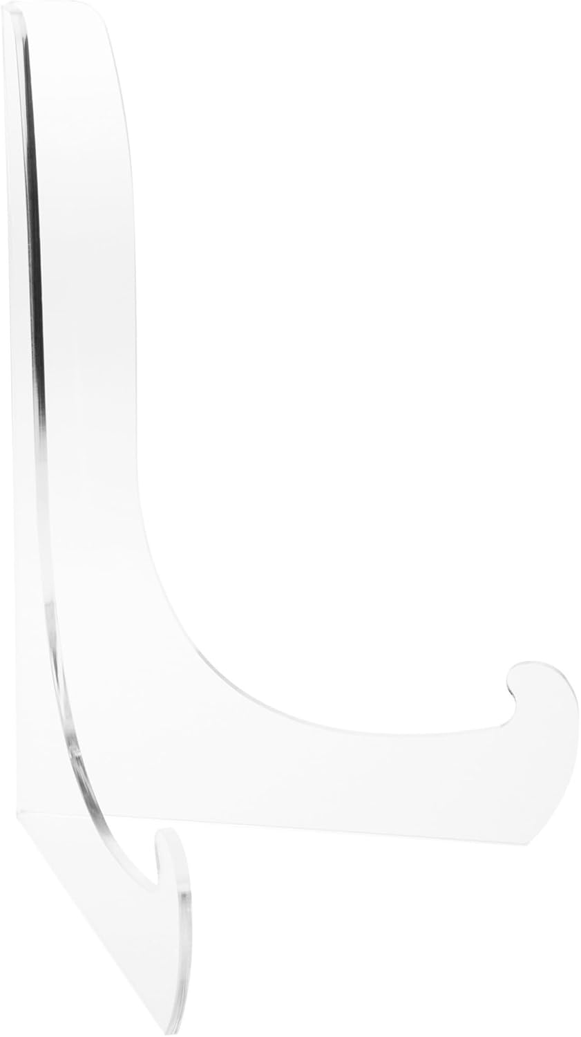 Plymor Clear Acrylic 60-Degree Angle Easel With Shallow Support Ledges, 15" H x 10.75" W x 9" D (2 Pack)