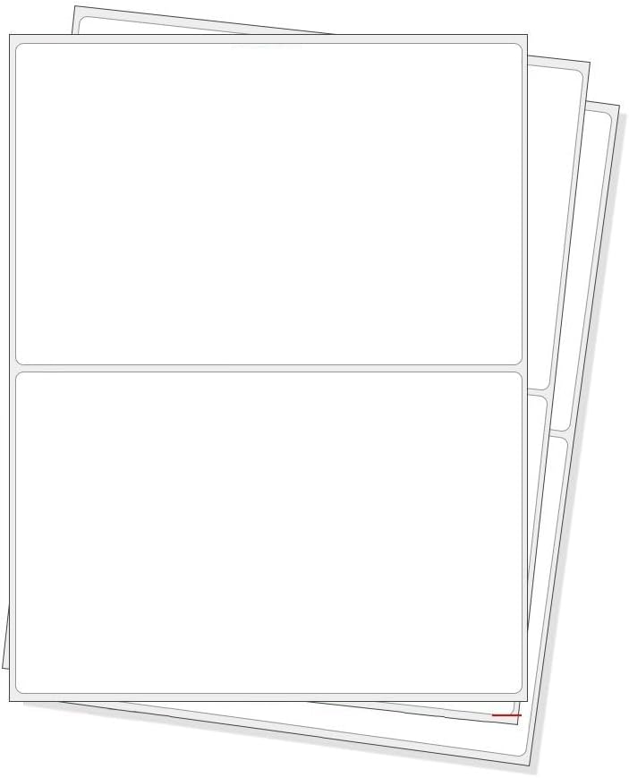 RBHK 8.5 x 5.5 Inches Half Sheet Self Adhesive Shipping Address Labels for Laser and Inkjet Printer, Rounded Corner, 1000 Labels