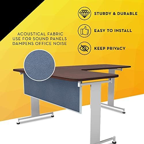 OBEX Acoustic Table Mounted Modesty Desk Privacy & Sound Absorbing Panel for Office Cubicles, 18" x 48", Twilight