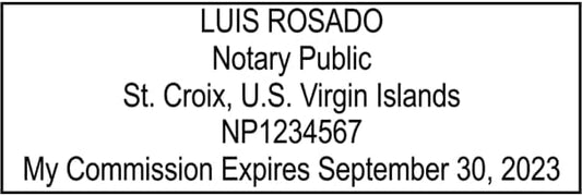 U.S. Virgin Islands Rectangular Notary Stamp | Official State Notary Stamp | Official Seals | Meets State Specifications (Virgin Islands, Rectangular Stamp)