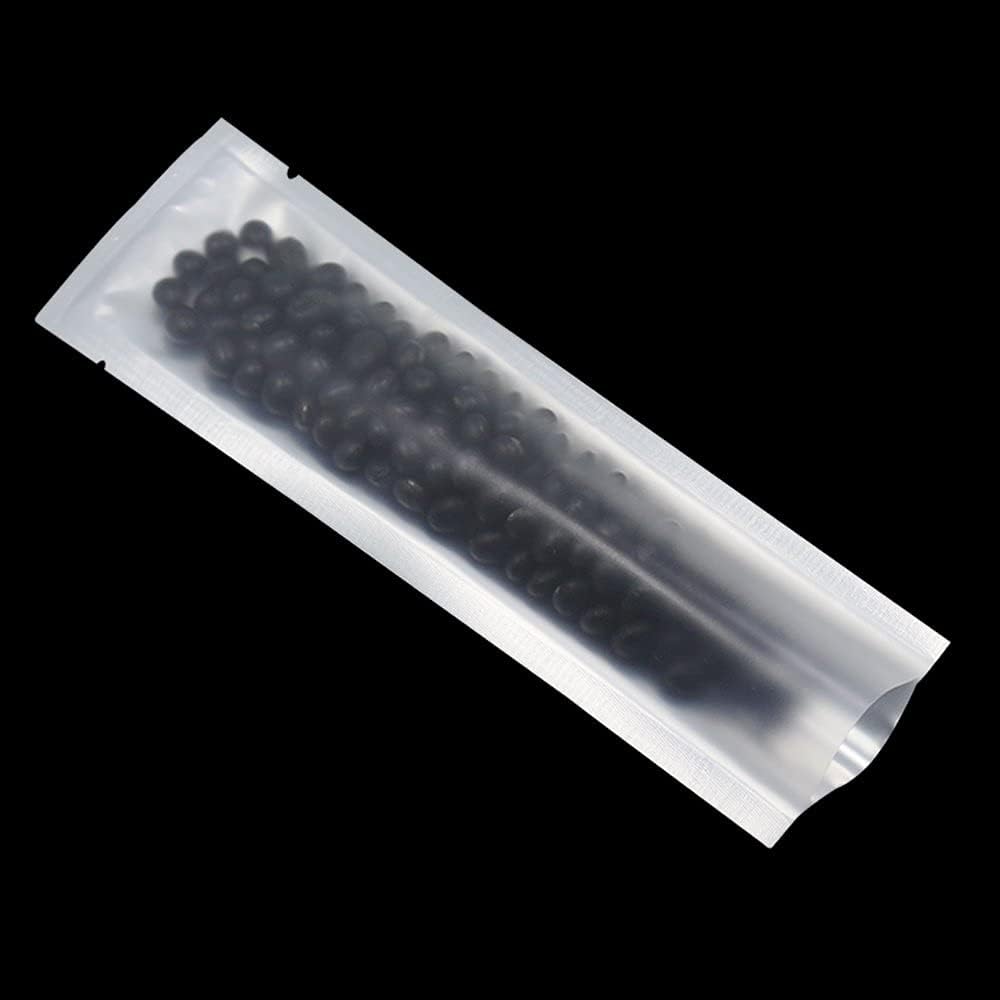 PABCK 500 Pcs 2.1x7.08 inch (Inside Size 1.77x6.69 inch) Clear Front Vacuum Heat Sealable Pure Mylar Foil Bag for Travel Sampling Packaging Food Storage Aluminum Foil Candy Coffee Powder Package