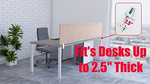 OBEX Panel Desk Mounted PET Privacy Screen, 18" x 30", Sand
