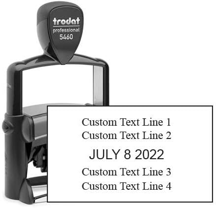 Trodat 5460 Heavy Duty Dater, Month Day Year Format, with Interchangeable Premade Die Plates Black Date and Black Text - Plate Size 1-5/16”H x 2-1/4”W