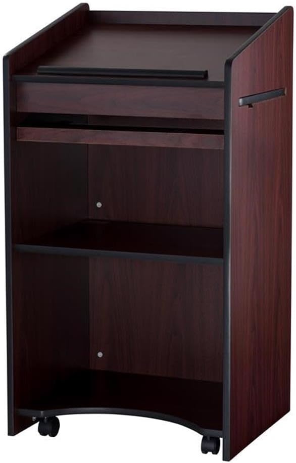 Pemberly Row Modern Wood Aristocrat Non-Sound Lectern in Mahogany