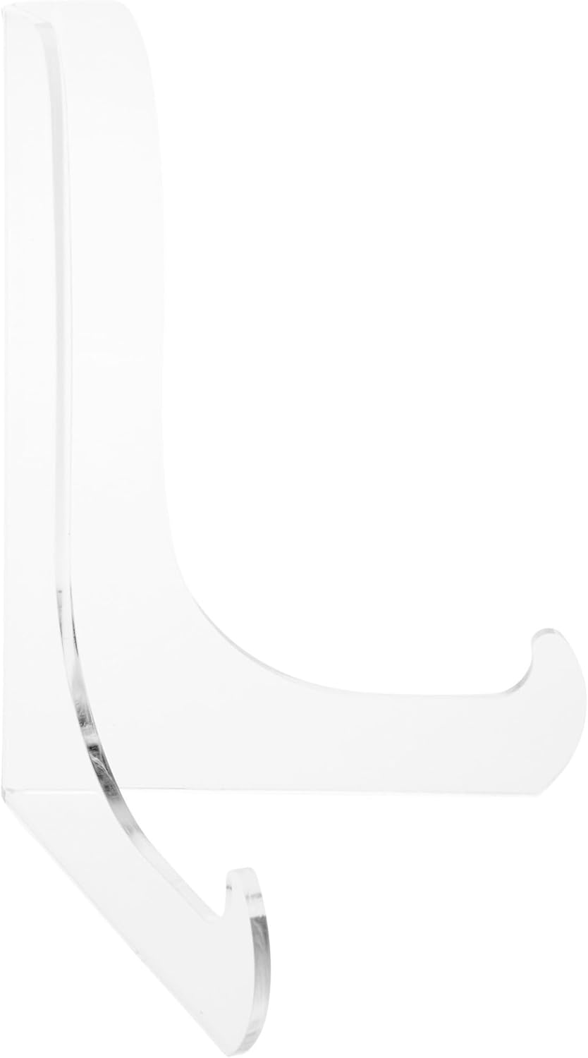 Plymor Clear Acrylic 60-Degree Angle Easel With Shallow Support Ledges, 6" H x 4.5" W x 3.5" D (24 Pack)