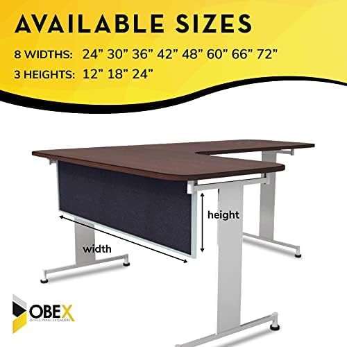 OBEX Acoustic Table Mounted Modesty Desk Privacy & Sound Absorbing Panel for Office Cubicles, 18" x 60", Slate