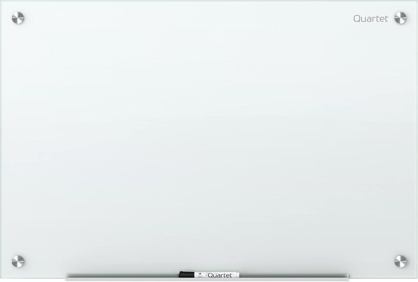 Quartet Glass Whiteboard, Non-Magnetic Dry Erase White Board, 3' x 2', Includes Accessory Tray, 1 Marker and 2 Glass Board Magnets, White Surface, Infinity (G3624NMW)