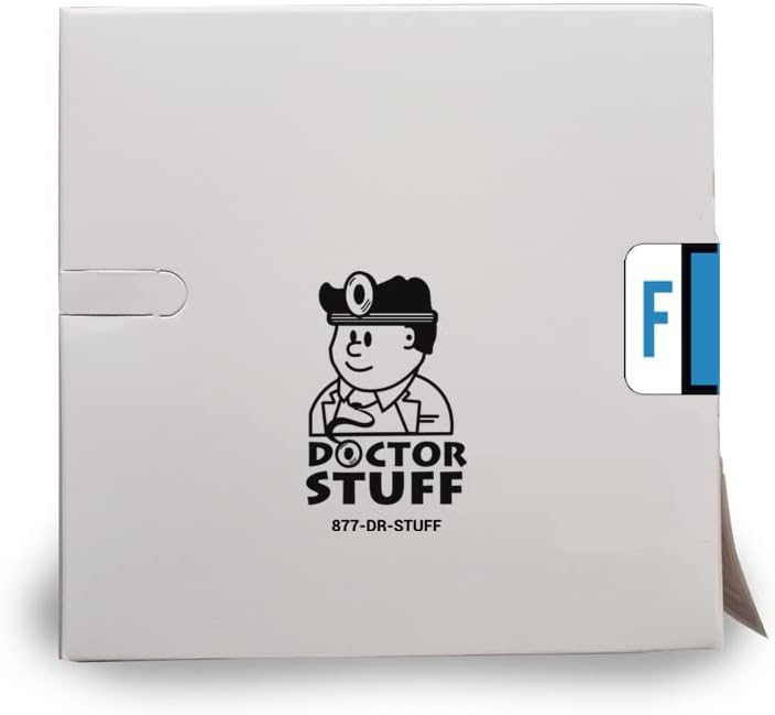 Doctor Stuff - File Folder Labels, Alphabet Letter F, Compatible with Smead BCCR/BCCS - TPAM Series, Blue, 1" x 1-1/4", 500/Roll