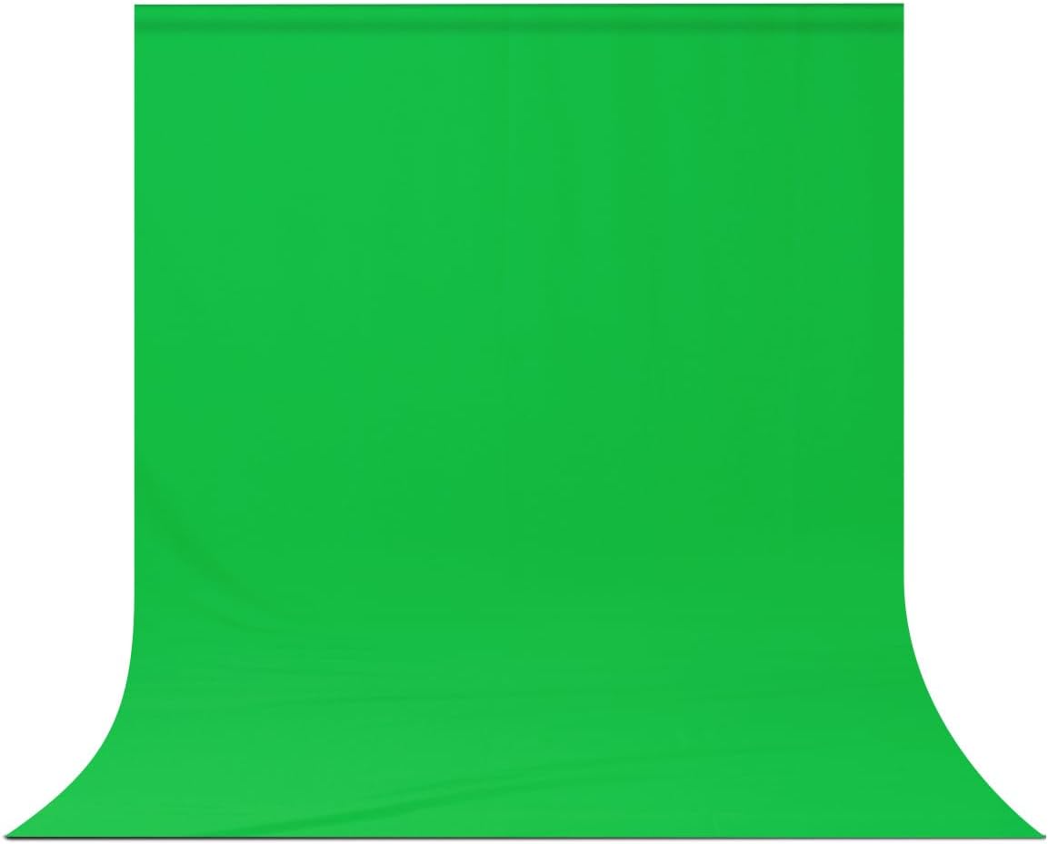 Green Screen Backdrop Background,10 X 10 FT Large Photography Backdrop Photo Background Screen for Streaming Zoom Photo Muslin Green Curtain Video Recording Greenscreen Picture Photoshoot