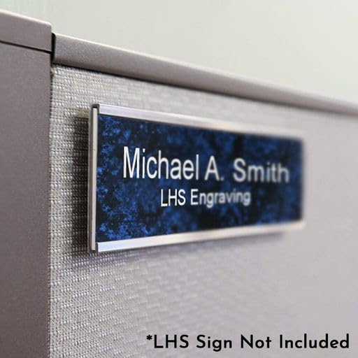 Executive Wall Nameplate Sign Holder Black Aluminum Fits 2x10 Plastic Office Door Name Plate or Cubicle Option| Made in USA