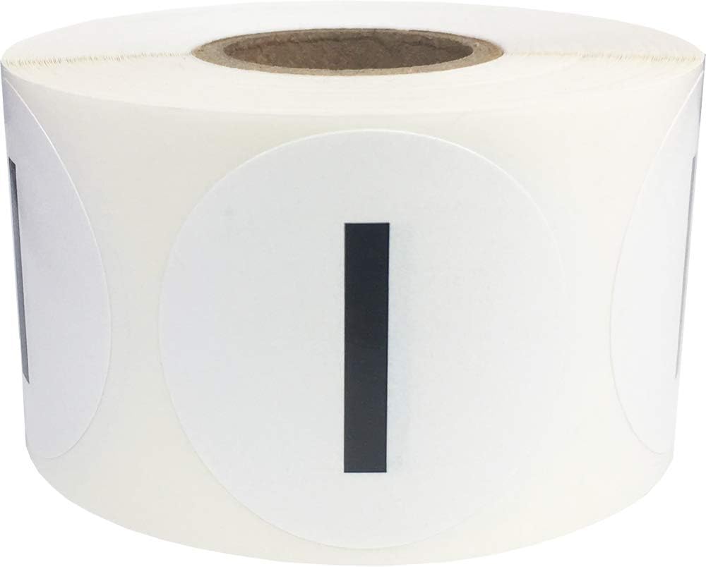 Letter I Inventory Labels 1.5 inch Round Circle Dots 500 Adhesive Stickers