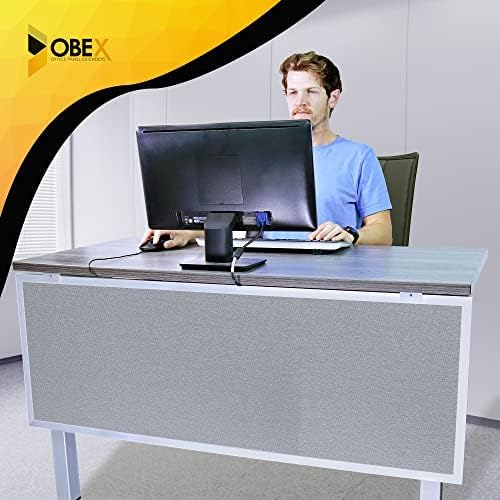 OBEX Acoustic Table Mounted Modesty Desk Privacy & Sound Absorbing Panel for Office Cubicles, 18" x 48", Overcast