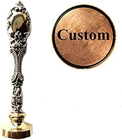 Vintage Customizable Personalized Custom Monogram Own Logo Design Wax Seal Stamp Silver Handle Set Weddng Invitations Christmas Card Gift Wrapping Envelope Package Parcel Seal Wax Seal Stamp