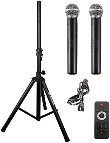PRORECK Freedom 12 Portable Wireless 12-Inch 500 Watt Powered Dj/PA Speaker Rechargeable Karaoke System with Bluetooth/USB Drive Read/SD Card Reader/FM/Remote Control/Wireless Microphone