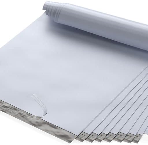 14.5" X 19" Extra Large Poly Mailers, 100 Count White Polymailer Shipping Envelopes for Clothes 2 Mil Unpadded Waterproof Opaque Self-Seal Poly Bags with Tear/Puncture Proof Adhesive Strip