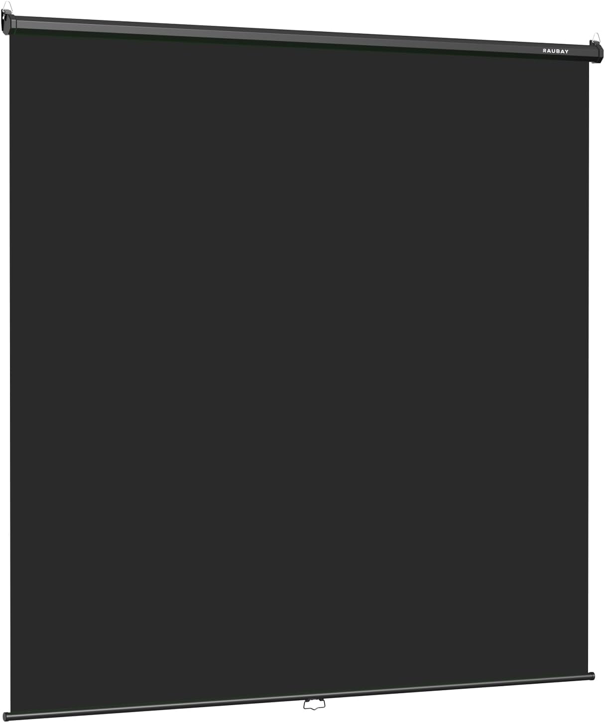 RAUBAY Retractable Pull Down Black Screen Backdrop - 78.7" x 86.6" Collapsible Wall-Mount Background for Professional Video Production, Photography, TikTok and Video Conferencing