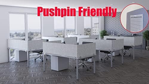 OBEX Panel Desk Mounted PET Privacy Screen, 24" x 48, Stone