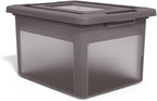 STAPLES File Box Plastic File Box Snap, Letter/Legal Size, Frost Gray - Image 2