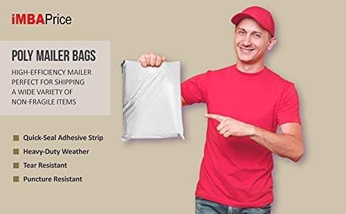 iMBAPrice 200-Pack Poly Mailers 12x15.5 Inch Mid Size #5 White Color Poly Mailing Envelopes Bags, Self Seal Adhesive Waterproof and Tear Proof (Total 200 Bags)