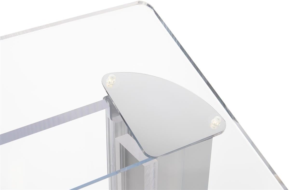 Displays2go Contemporary Aluminum and Acrylic Podium with Spacious Reading Surface, 48 Inch Tall (LECTALAC)