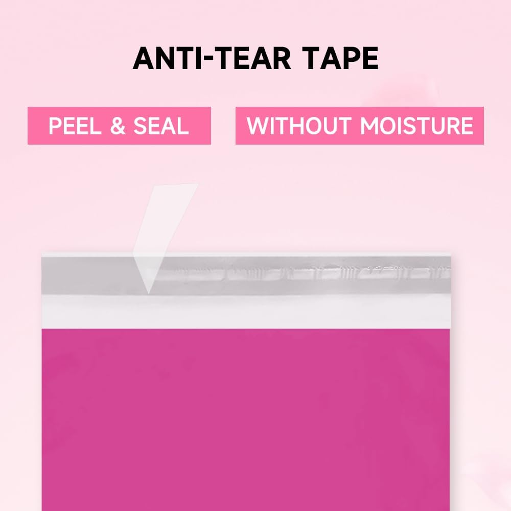 Poly Mailers 14.5x19 200 Pcs | Large Shipping Bags for Clothing | Strong Adhensive Mailing Bags for Small Business, Shipping Envelopes Bags, Tear-resistant Package Bags Pink