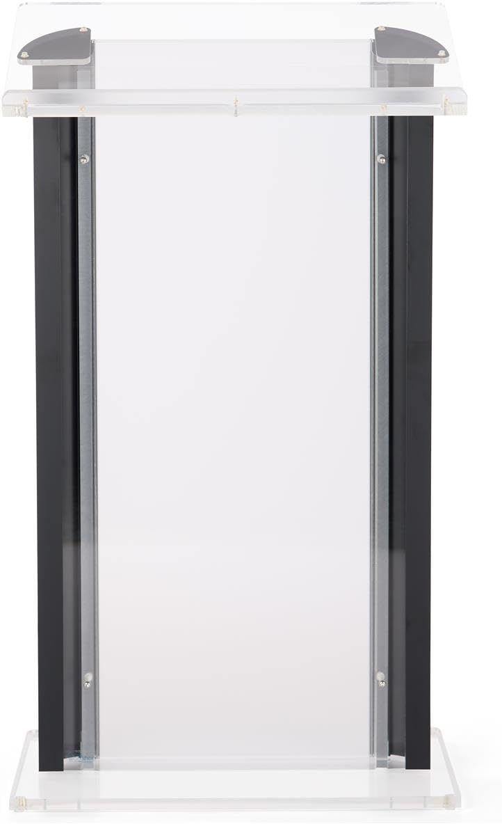 Displays2go Acrylic Podium, Aluminum Sides, Frosted Front Panel, Black (LECTALACBF)