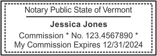 Vermont Rectangular Notary Stamp | Official State Notary Stamp | Official Seals | Meets State Specifications (Vermont, Rectangular Stamp)