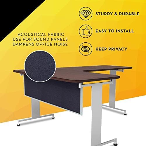 OBEX Acoustic Table Mounted Modesty Desk Privacy & Sound Absorbing Panel for Office Cubicles, 12" x 72", Slate