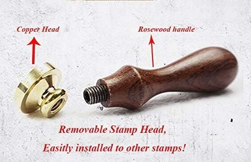 Vintage Custom Wedding Sealing Wax Seal Stamp Kit 2 Letter Heart Love Monogram Rosewood Handle Invitation Embellishment Christmas Gift Package Customize Personalized Words Wax Seal Stamp Set