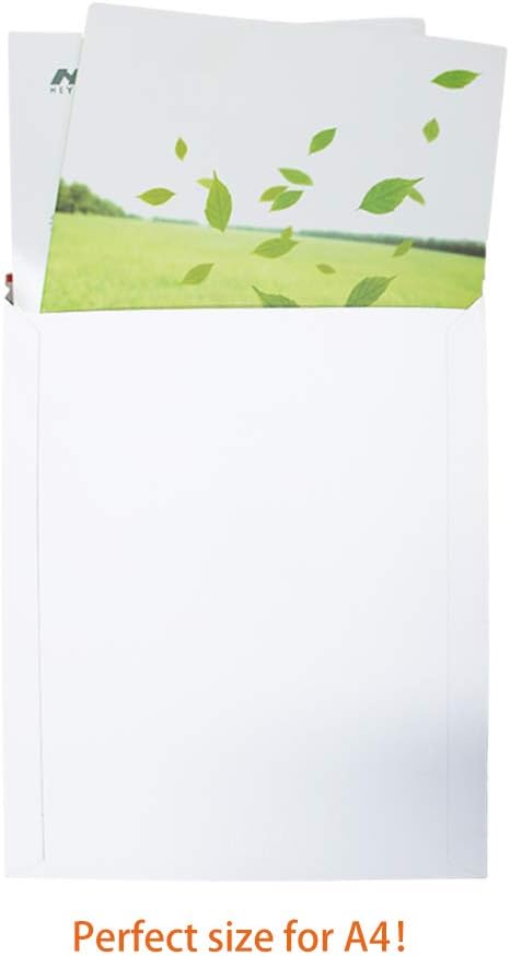 100 Pack 9X12 inch Self Seal Photo Document Mailers Stay Flat White Cardboard Envelopes White Photography Mailersfor CD, Photos, Document