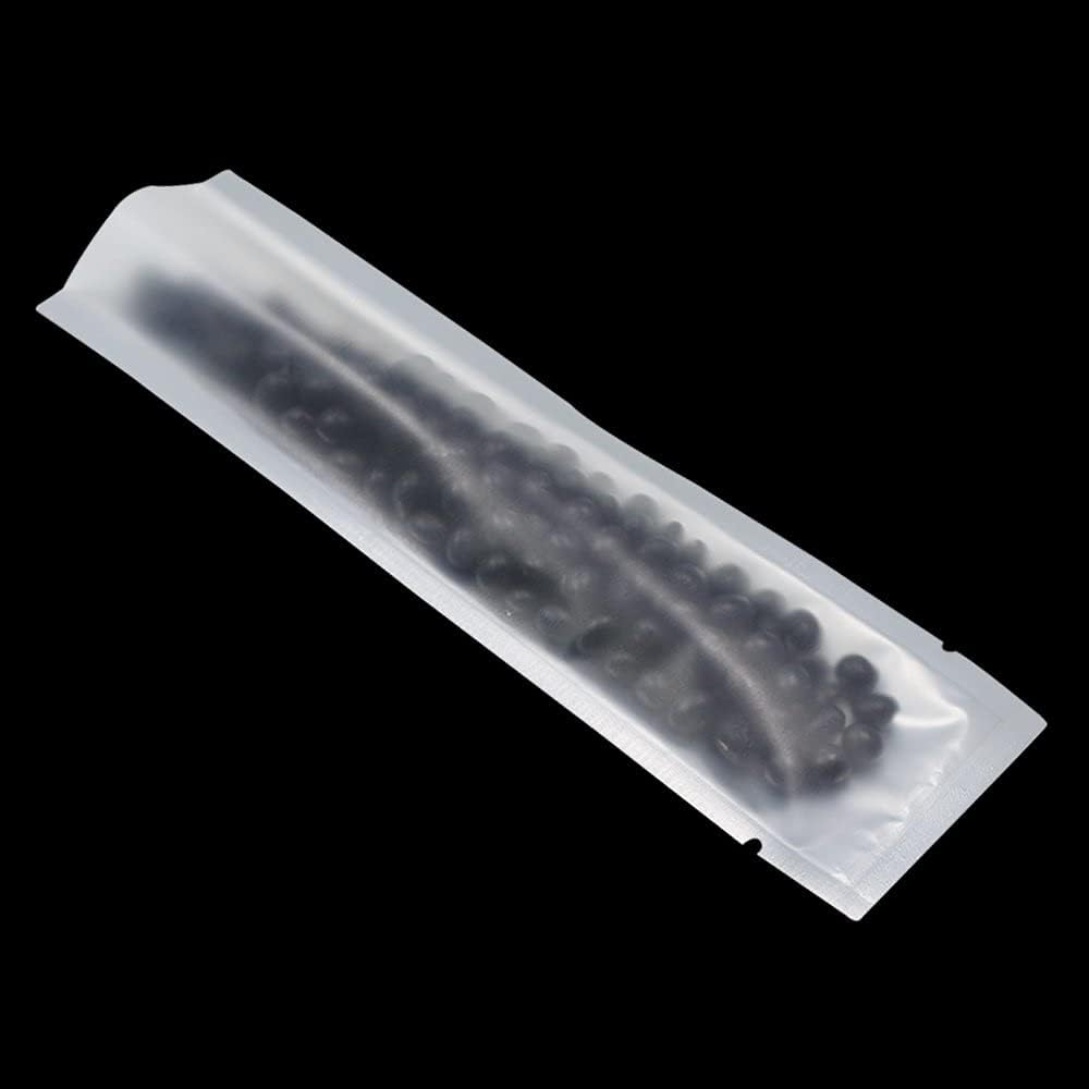 PABCK 100 Pcs 2.56x8.66 inch (Inside Size 2.17x8.27 inch) Clear Front Vacuum Heat Sealable Pure Mylar Foil Bag for Travel Sampling Packaging Food Storage Aluminum Foil Candy Coffee Powder Package