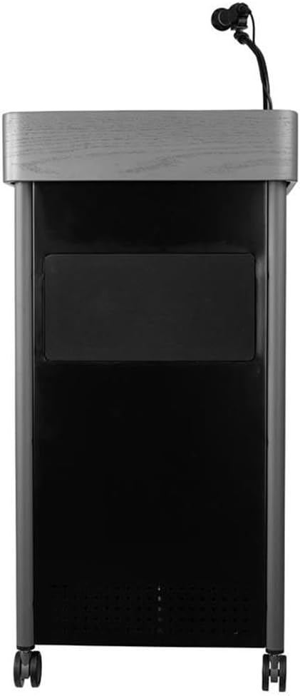 Pemberly Row Modern Metal Lectern with Sound in Charcoal Finish
