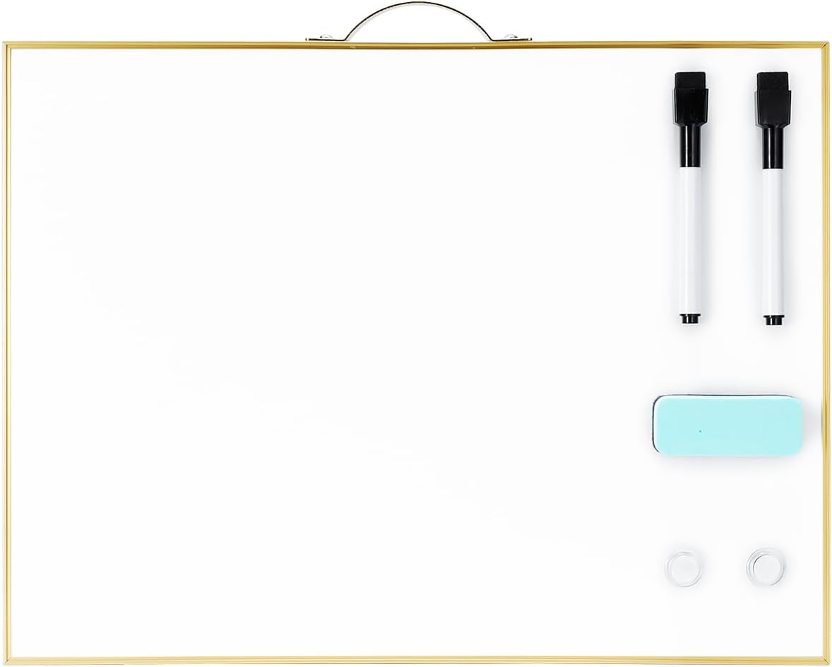 TSJ OFFICE Small Dry-Erase White-Board - 12 X 16 Inches Portable Aluminum Frame Mini Hanging Whiteboard with Handle, to Do List Notepad for Office, Home, School