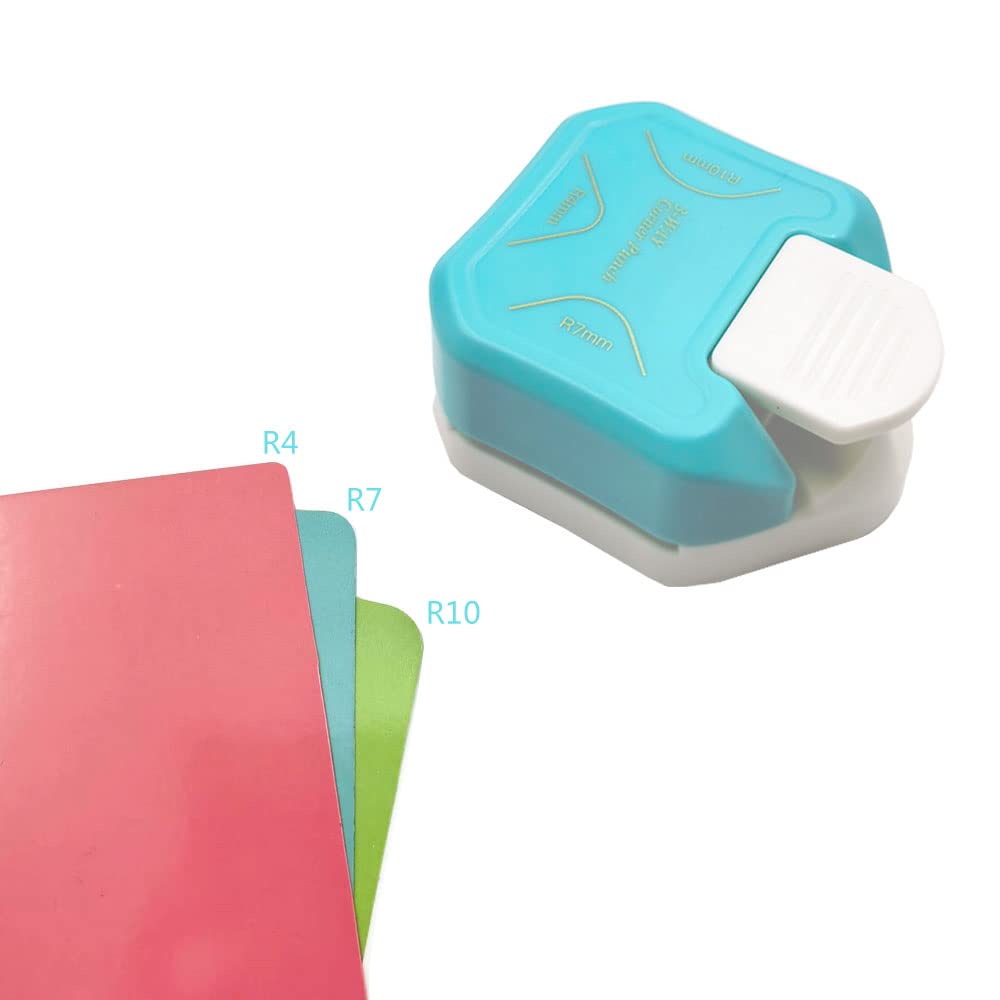 3 in 1 Paper Corner Cutter/ Rounder, Punches for Crafts, DIY Hole Puncher, Photo Card Making and Scrapbooking (Green)