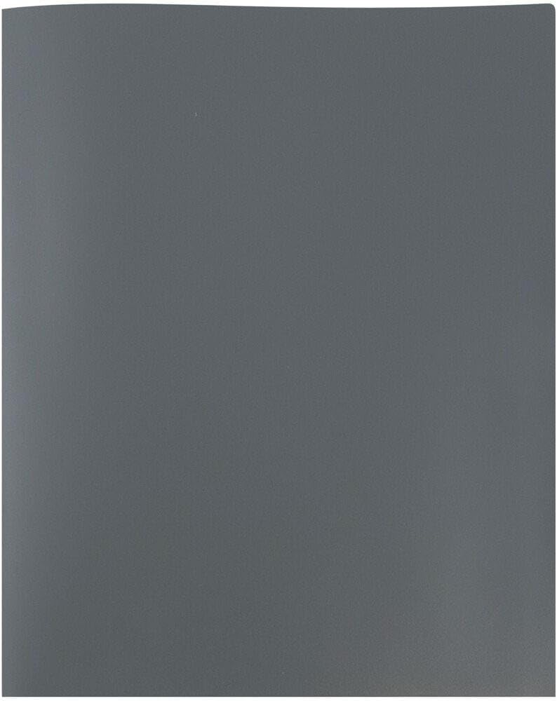 JAM PAPER Plastic 2 Pocket POP Folders - Durable School Folders - Grey - Bulk 48/Pack
