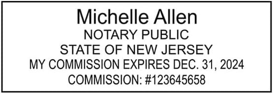 New Jersey Rectangular Notary Stamp | Official State Notary Stamp | Official Seals | Meets State Specifications (New Jersey, Rectangular Stamp)