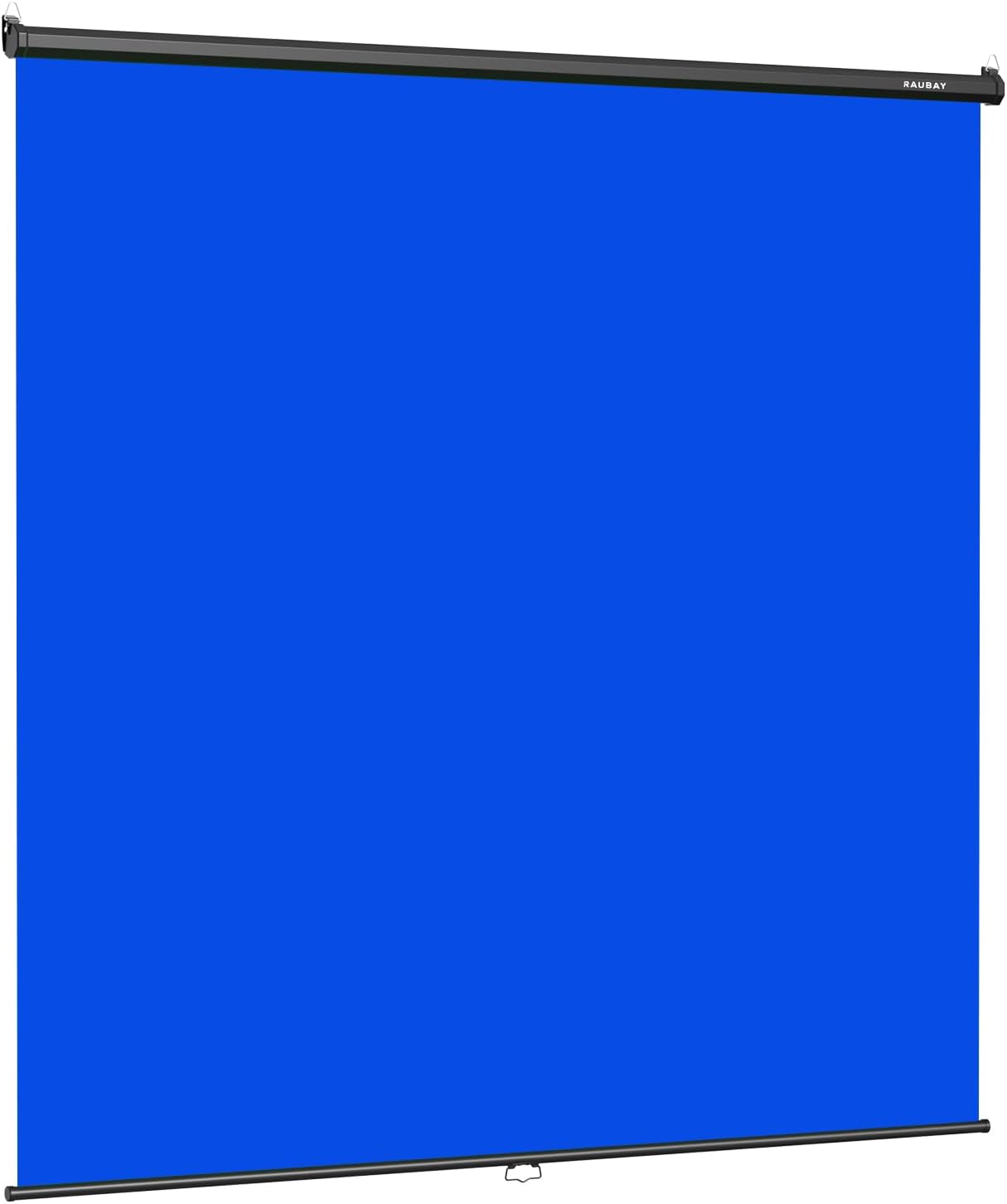 RAUBAY Retractable Pull Down Blue Screen - 78.7" x 86.6" Collapsible Wall-Mount Background for Professional Video Production, Chroma Key Backdrop for YouTube, TikTok, Streaming, Video Conferencing