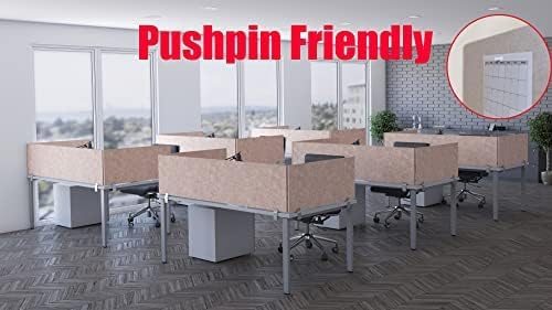 OBEX Panel Desk Mounted PET Privacy Screen, 24" x 72", Sand