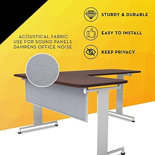 OBEX Acoustic Table Mounted Modesty Desk Privacy & Sound Absorbing Panel for Office Cubicles, 24" x 60", Overcast
