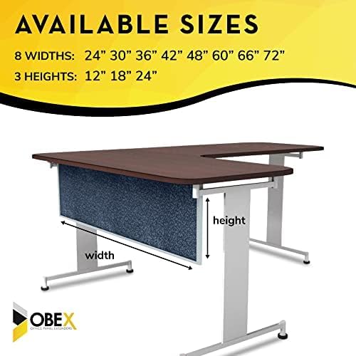 OBEX Acoustic Table Mounted Modesty Desk Privacy & Sound Absorbing Panel for Office Cubicles, 24" x 66", Graphite