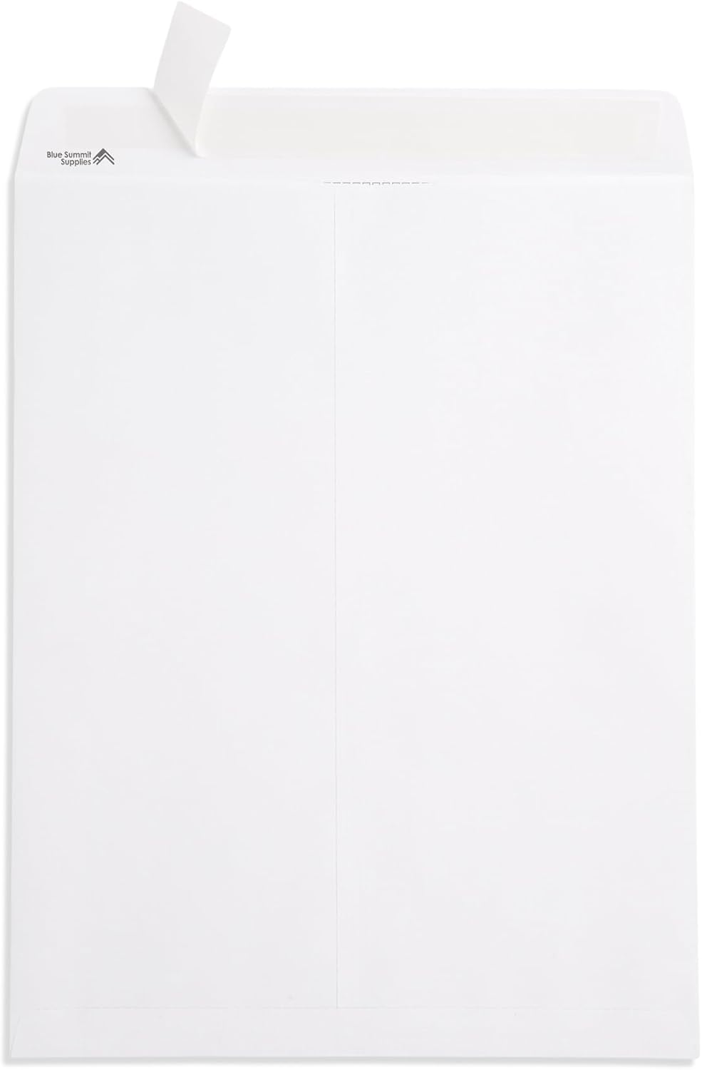 Blue Summit 50 White Catalog Envelopes - 28lb - 12 x 16 inch - Security Tinted, Strong Self Seal