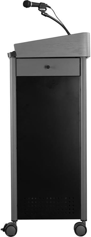 Pemberly Row 46" Lectern with Wireless Headset Mic in Charcoal