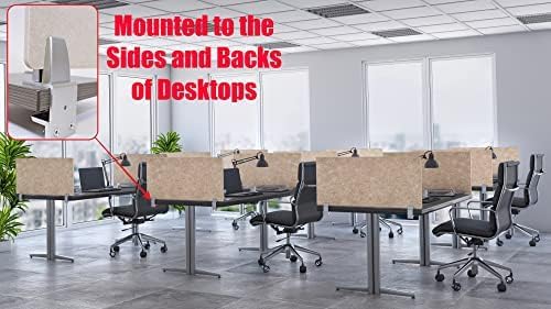 OBEX Panel Desk Mounted PET Privacy Screen, 18" x 42", Sand