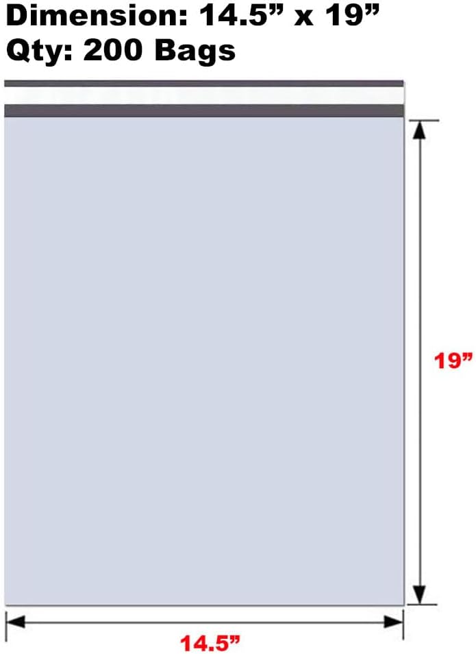 iMBAPrice 14.5x19 Inches White Poly Mailers, 200-Pack ML Size #6 White Color Poly Mailing Envelopes Bags, Self Seal Adhesive Waterproof and Tear Proof Plastic Packing Bag