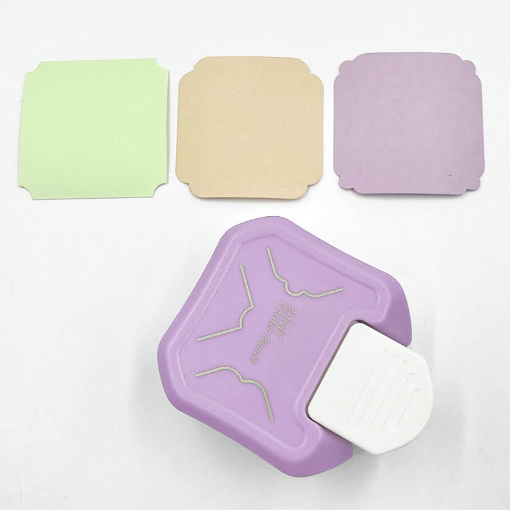 3 in 1 Paper Corner Rounder, 3 Shapes Punches for Paper Crafts, Corner Cutter, Purple
