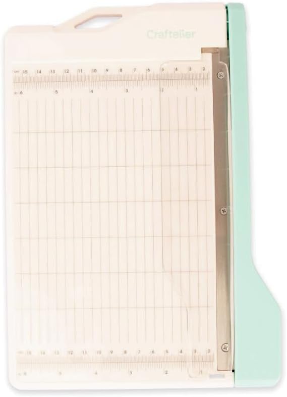 Craftelier - Mini Guillotine Paper Trimmer – Portable Cutter for Scrapbooking, Card Making, Labels & More for Cuts up to 8.5 inch Lenght – DIY Paper Slicer with Plastic Guide for Improve Precision