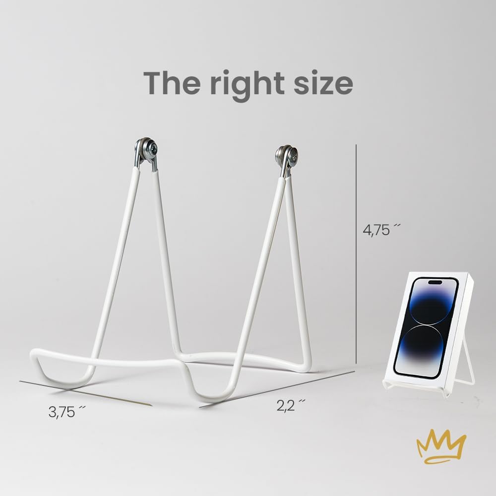 KINGDOM SOLUTIONS MADE IN USA 2-Pack Sturdy & Durable Adjustable White Metal Easels to Display Books, Frames, Comics, Plates & More - Unique on the Market