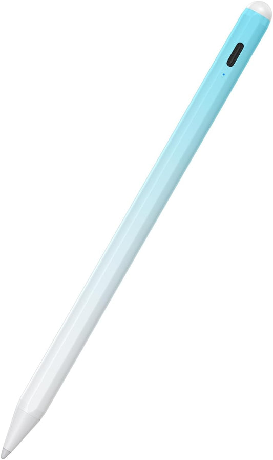Stylus Pen for iPad 6th-11th Generation-2X Fast Charge Active Pencil Compatible with 2018-2025 Apple iPad Pro 11"/12.9"/M4, iPad Air 3/4/5/M2/M3,iPad mini 5/6 Gen-White Blue