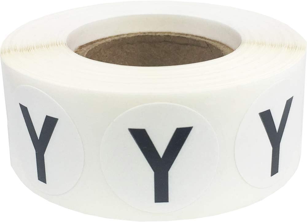 Letter Y Inventory Labels .75 Inch Round Circle Dots 500 Adhesive Stickers